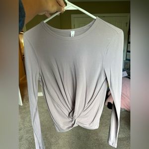 Lululemon Long Sleeve, with front tie- Light Purple/Pink, Size:4